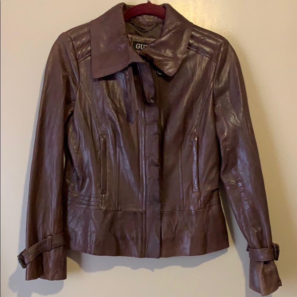 Guess Brown Leather Jacket